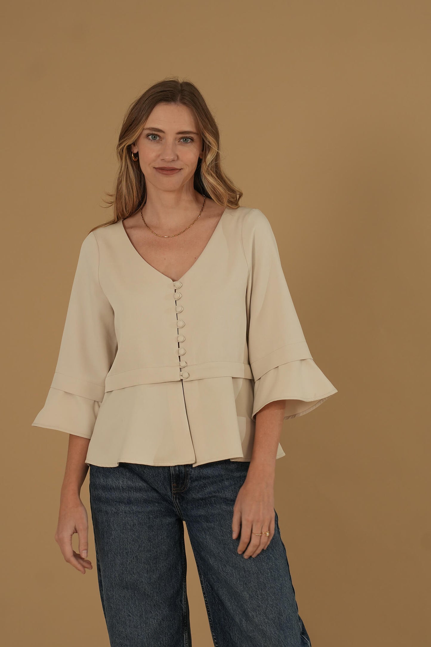 The Poppy Blouse #3 Taupe