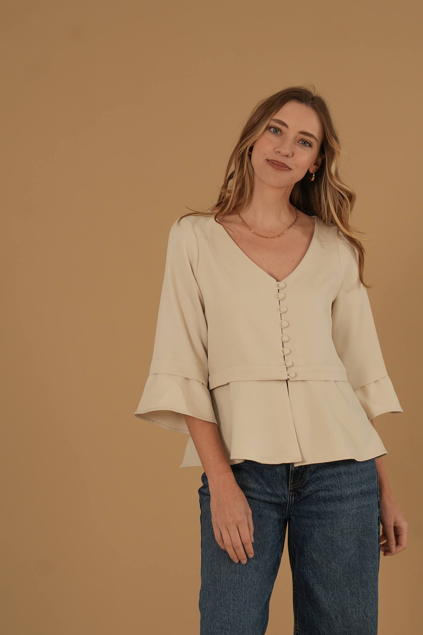 The Poppy Blouse #3 Taupe