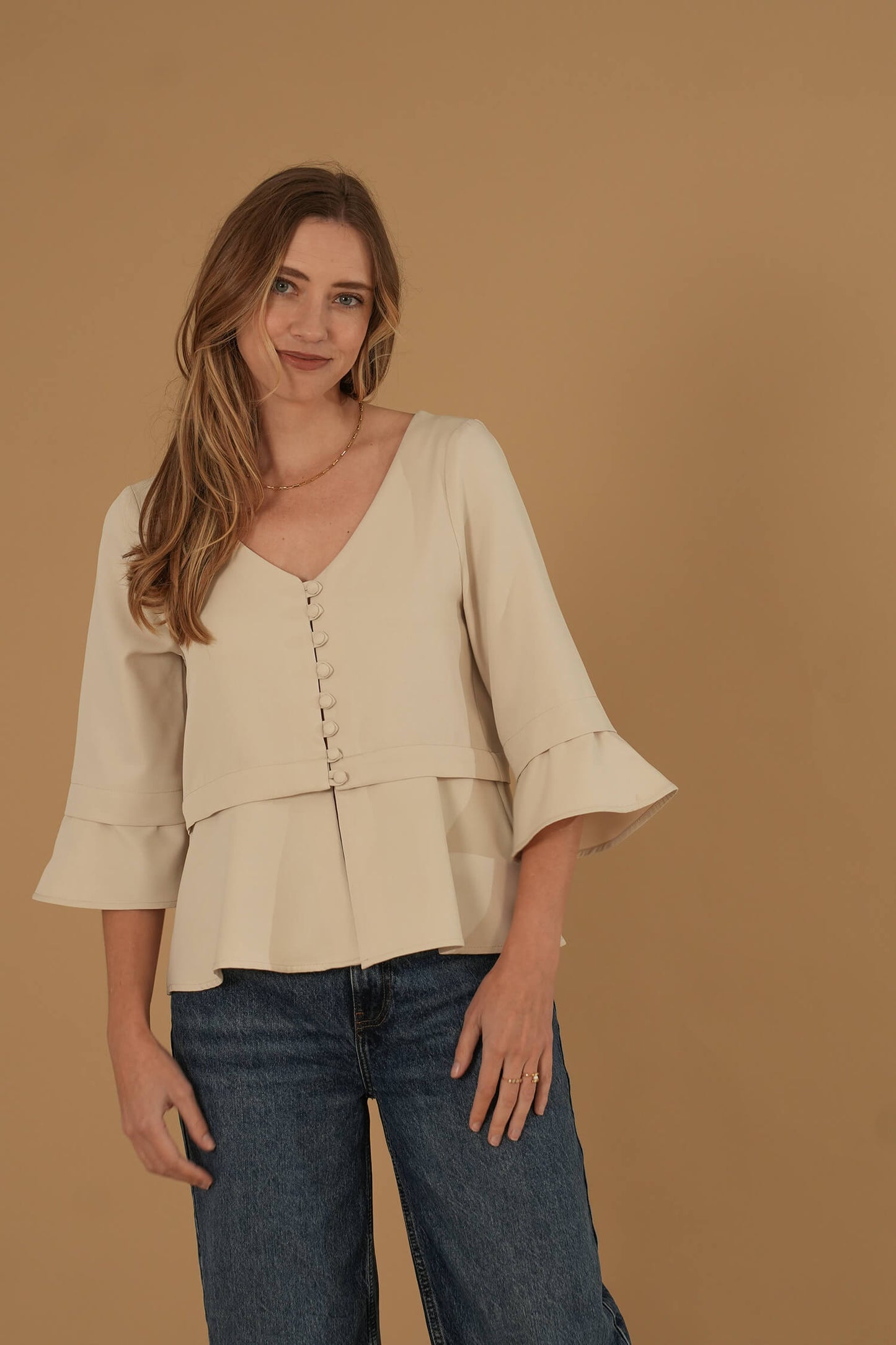 The Poppy Blouse #3 Taupe