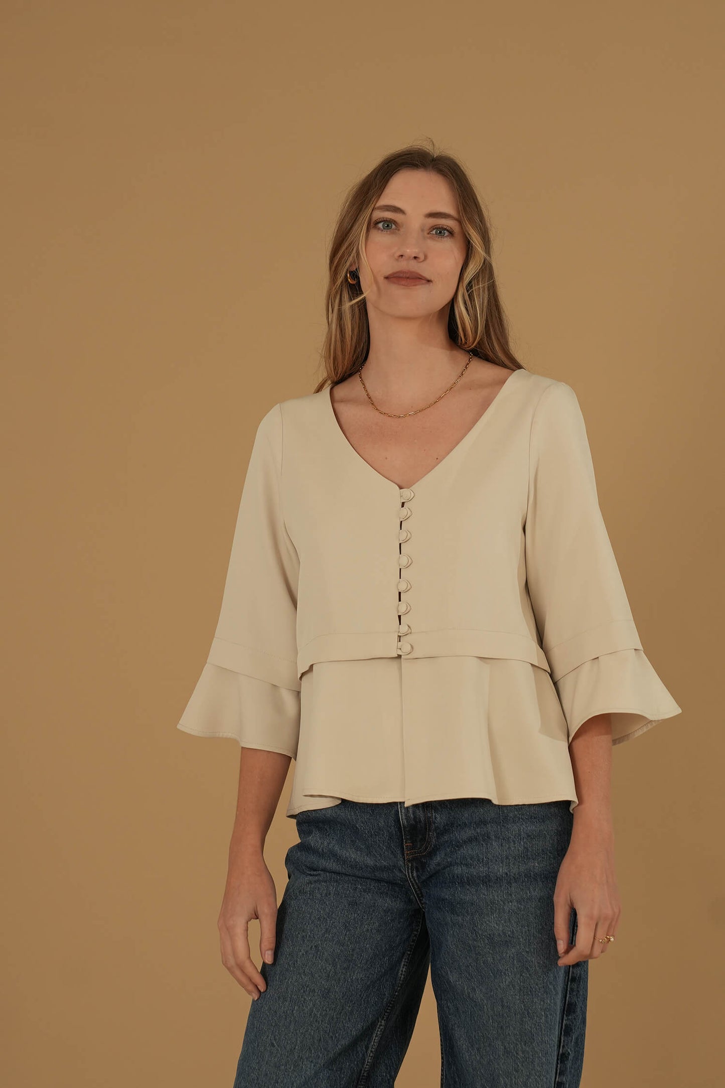 The Poppy Blouse #3 Taupe