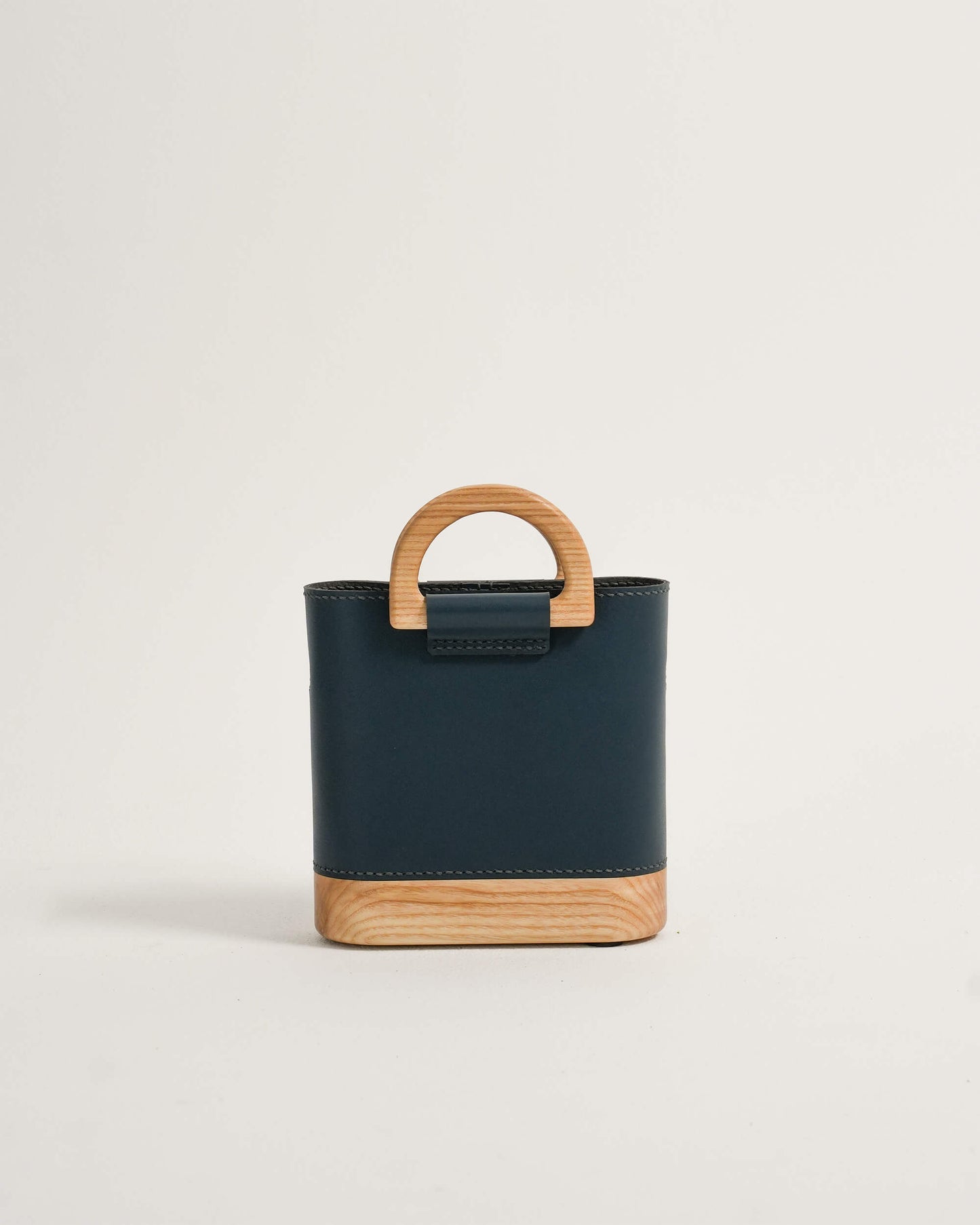 The Mini Wooden Bag - Navy