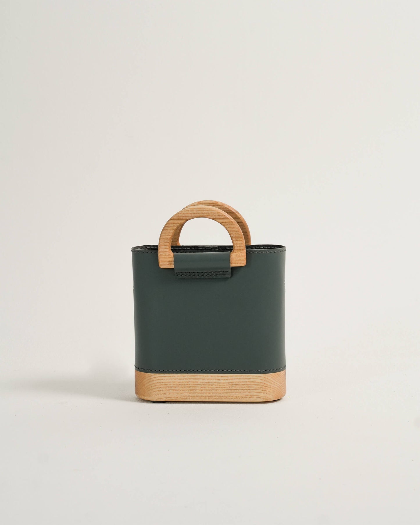The Mini Wooden Bag - Dark Grey