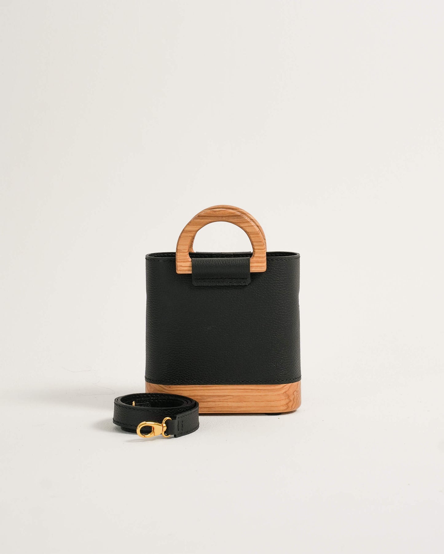 The Mini Wooden Bag - Black