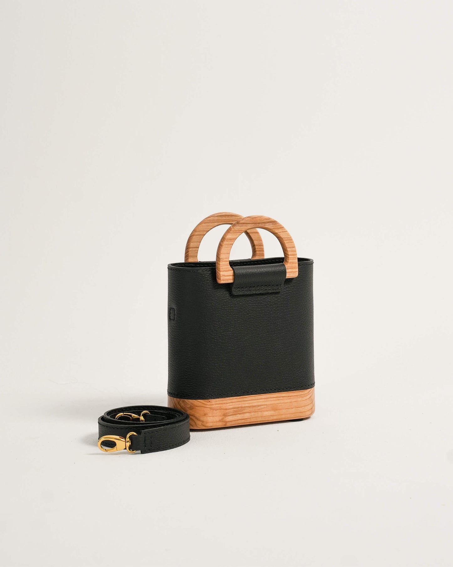 The Mini Wooden Bag - Black
