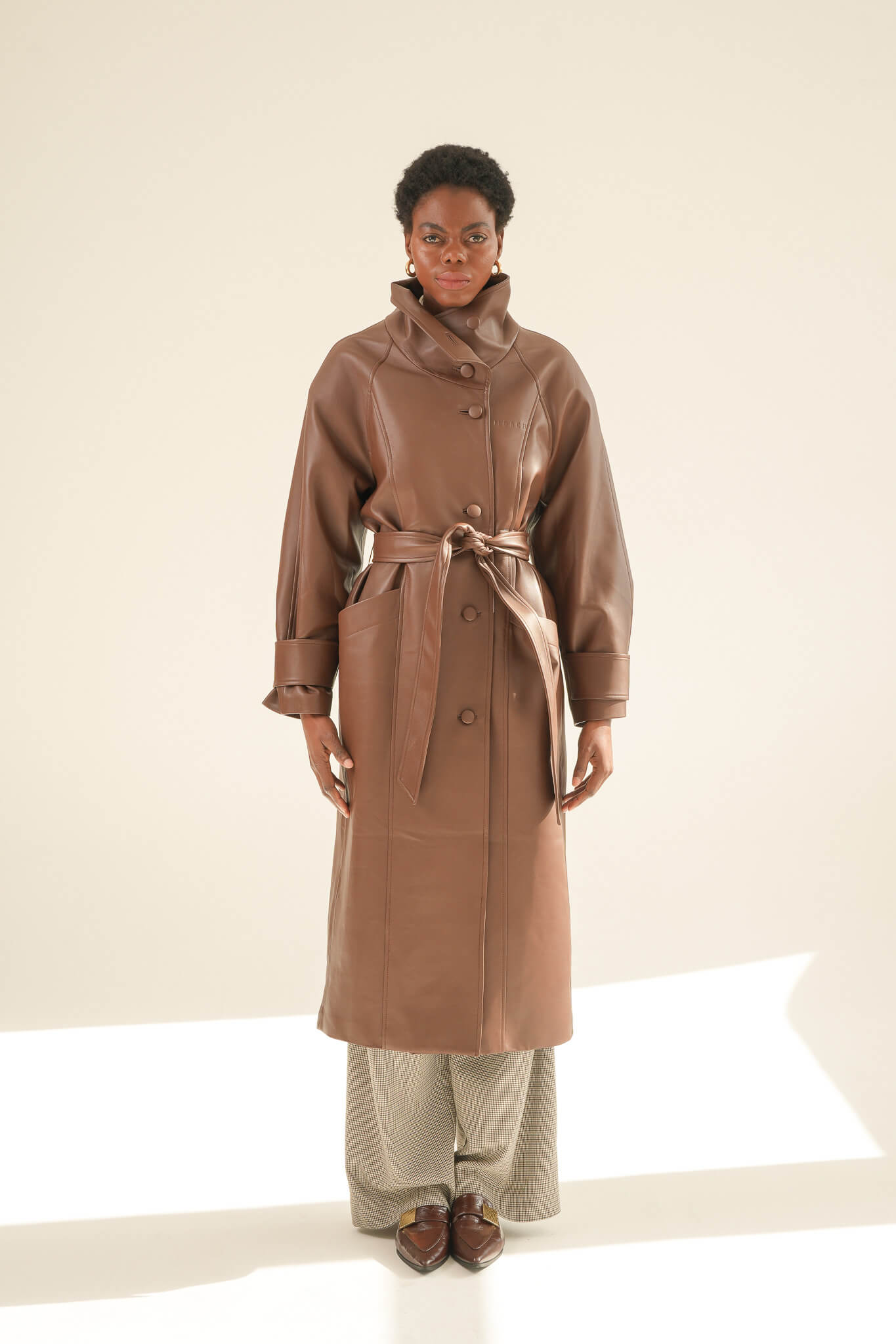 The Masch Leather Coat - chocolate brown colour – Masch Atelier