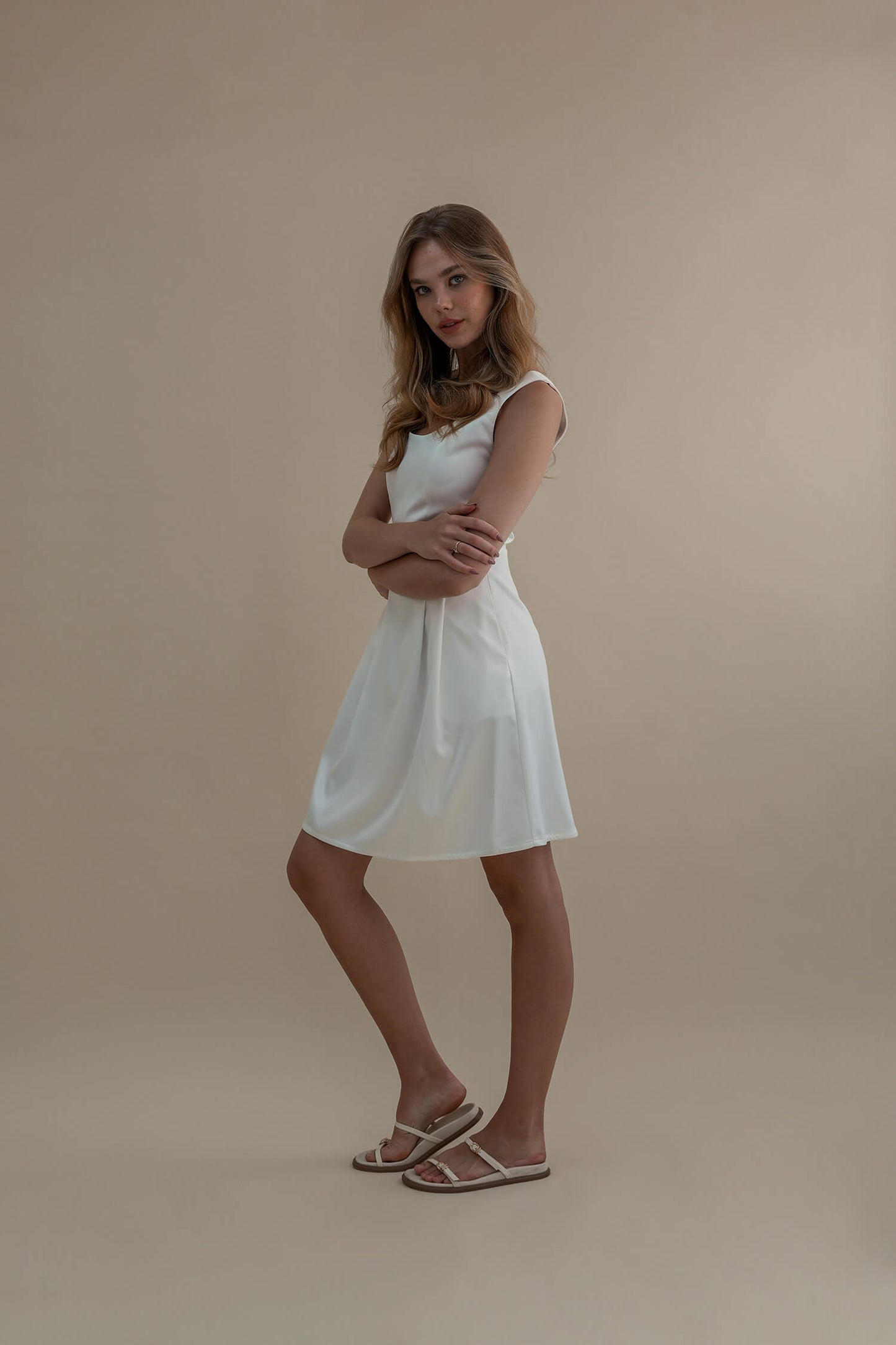 Blaire Dress #4 White satin