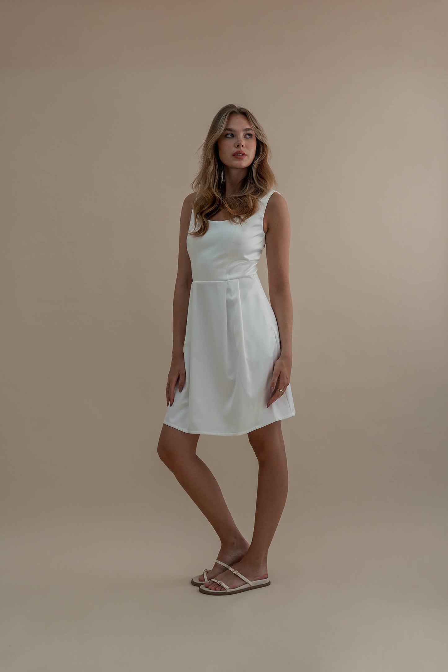Blaire Dress #4 White satin