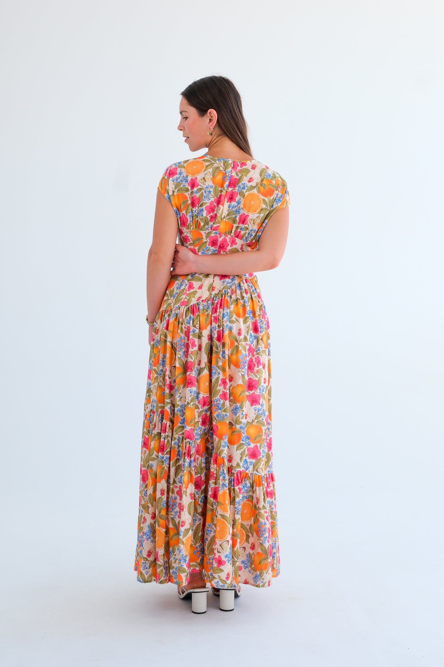 The Isla Dress- Orange & Orchid