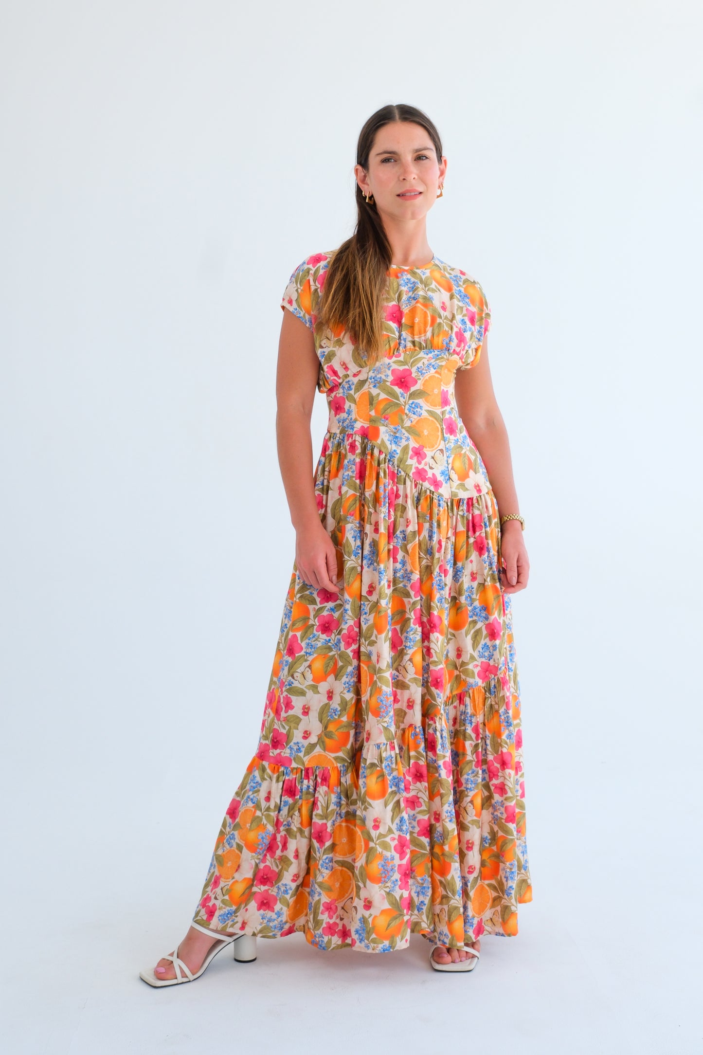 The Isla Dress- Orange & Orchid