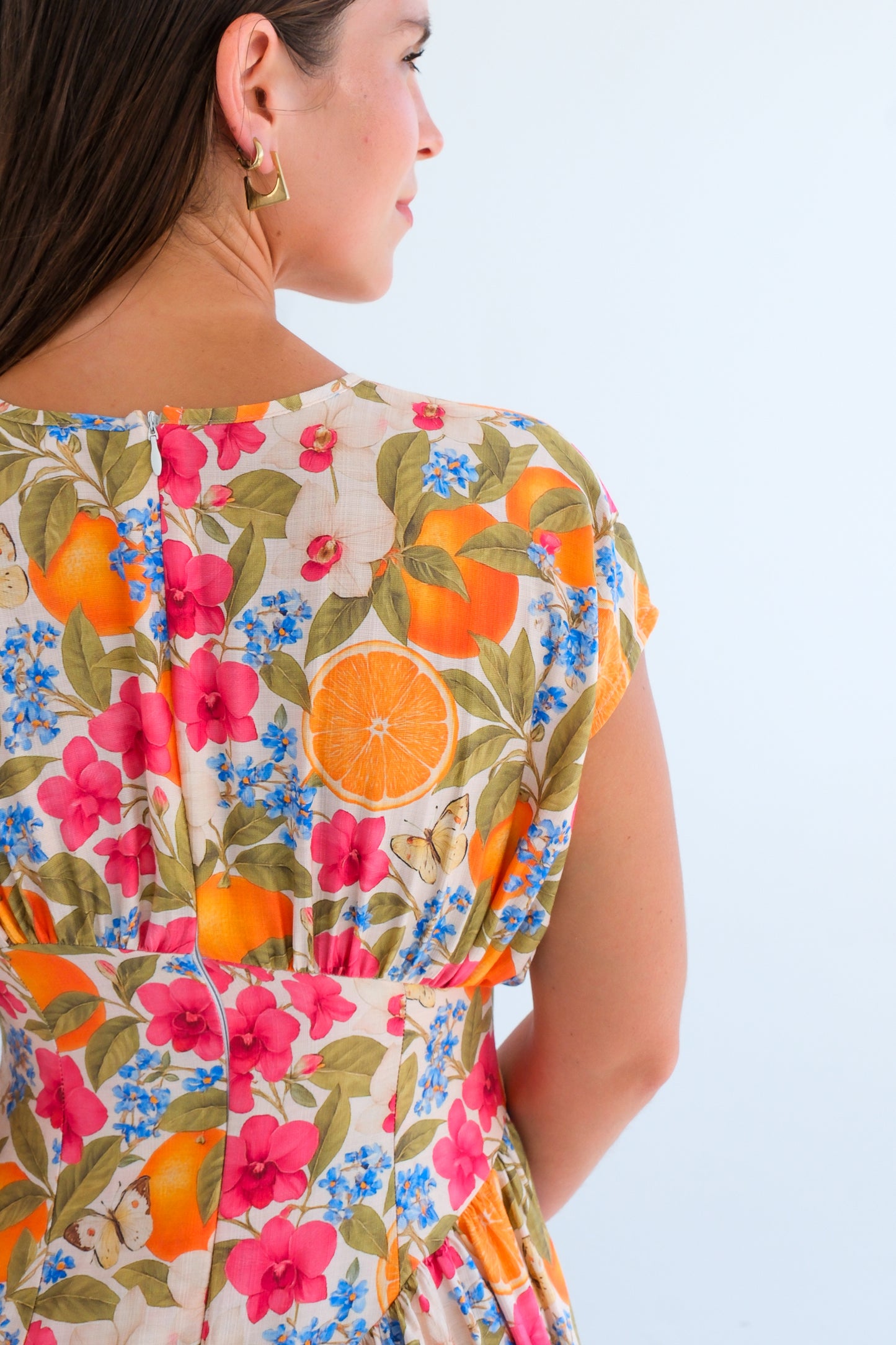 The Isla Dress- Orange & Orchid