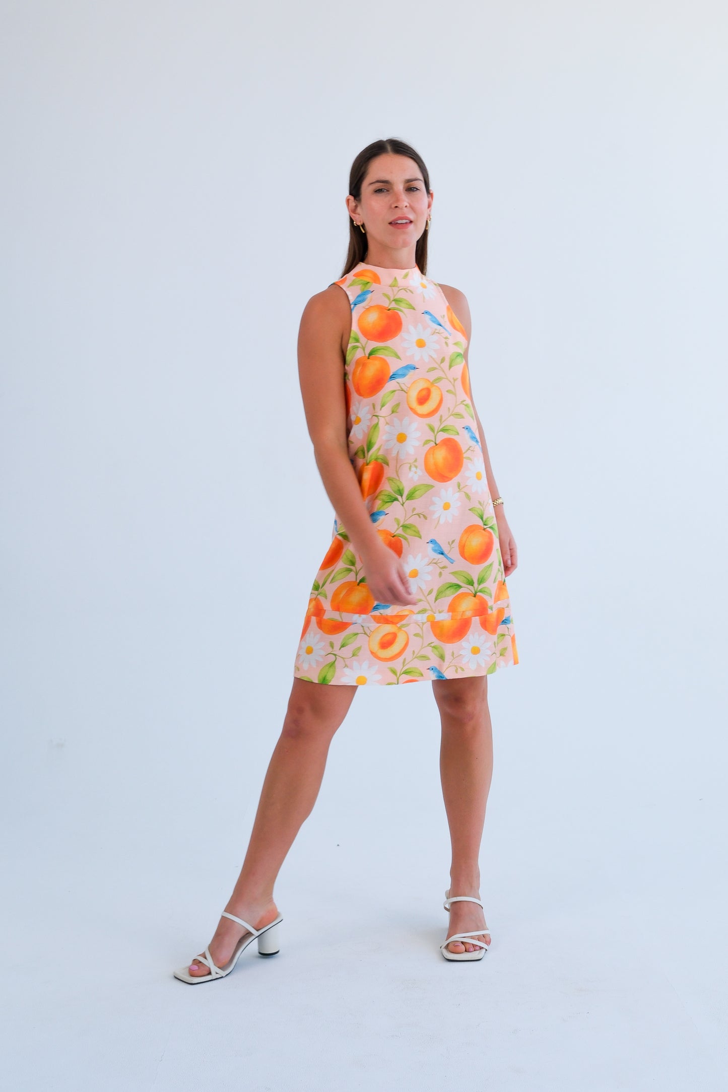The Margo Dress- Peach Print