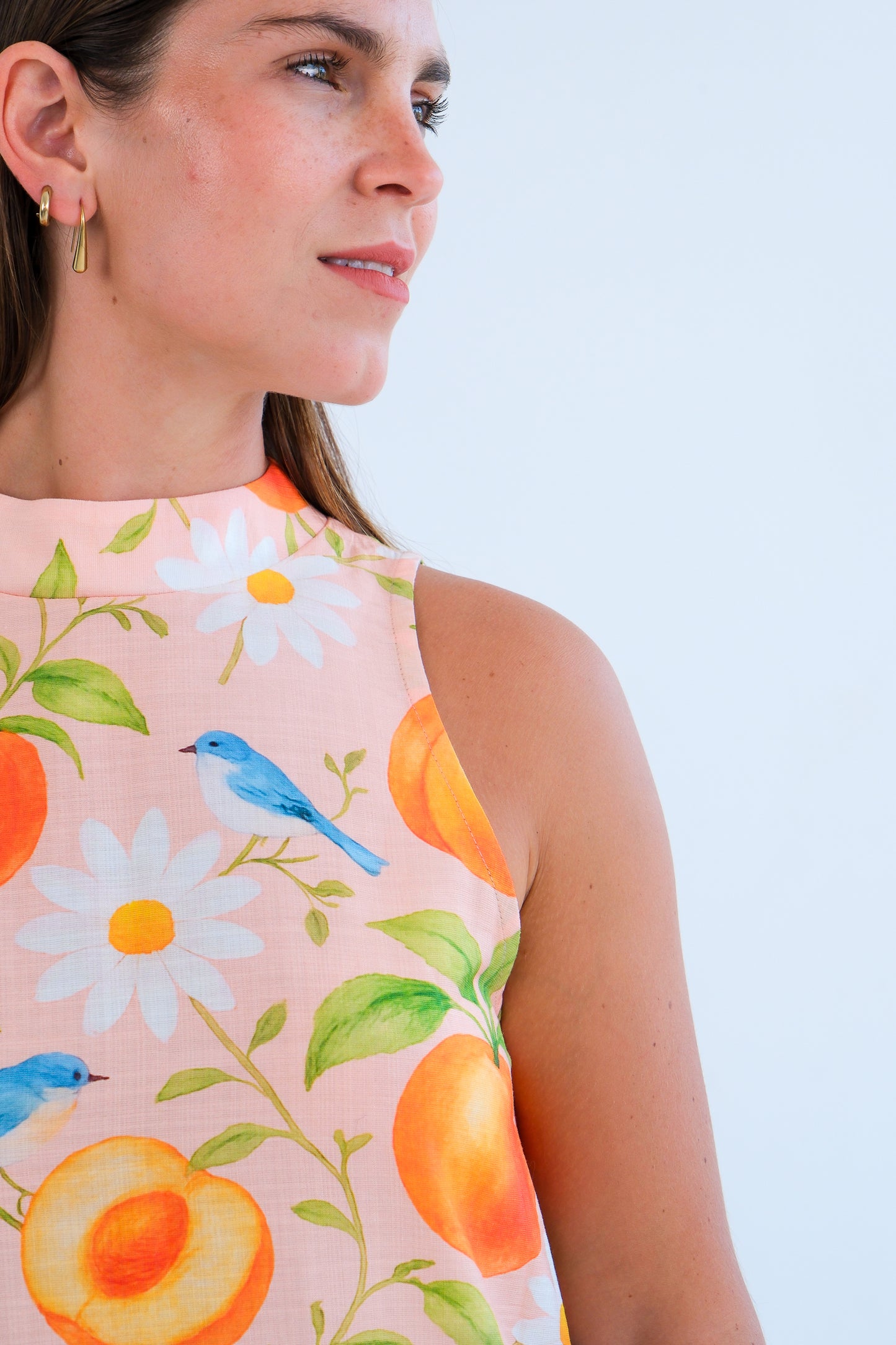 The Margo Dress- Peach Print