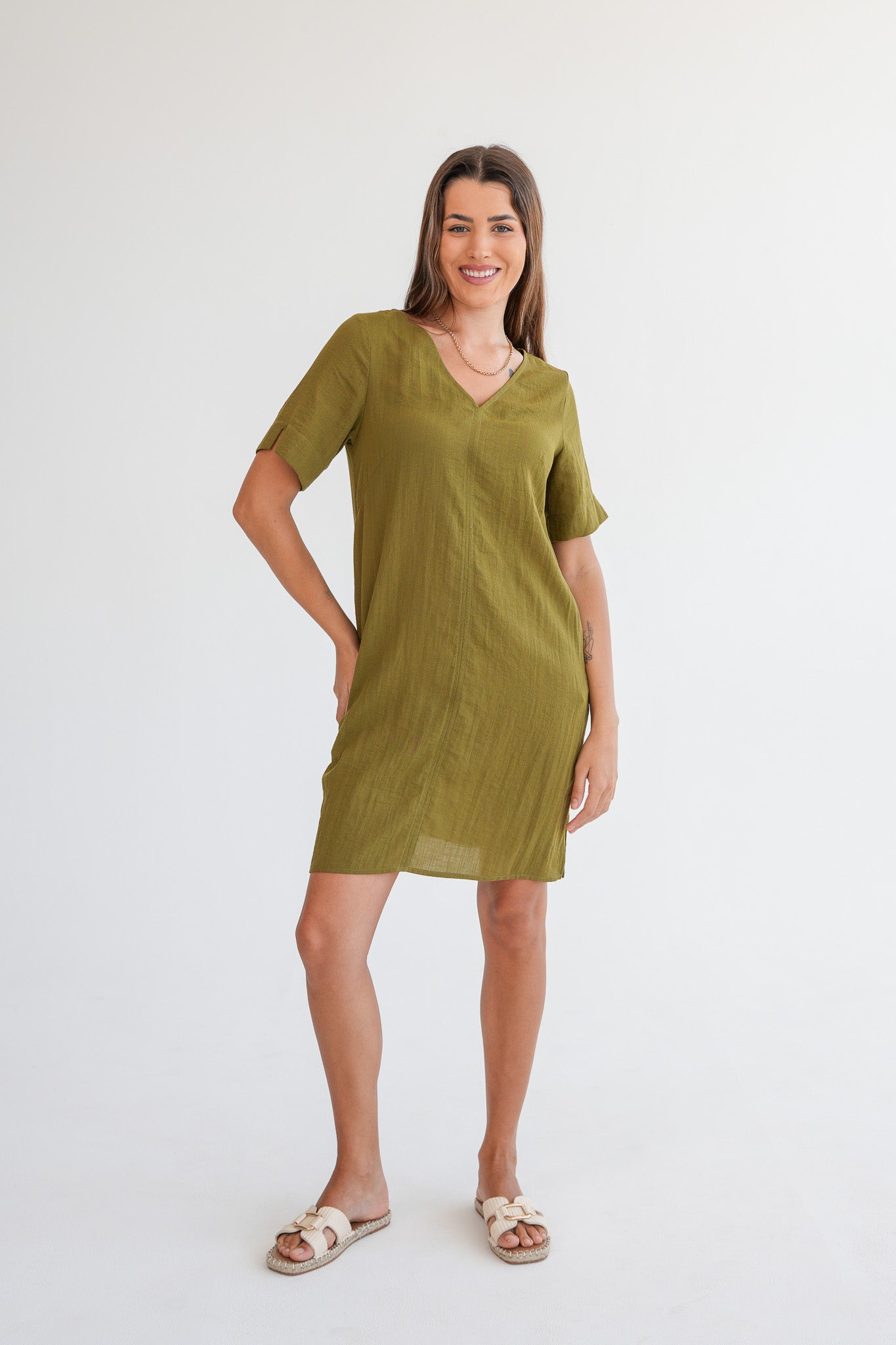 The Wouri Dress-Olive Green