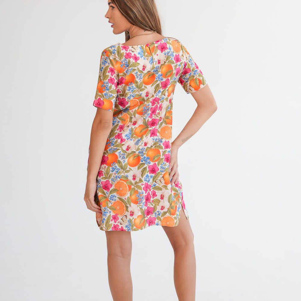 The Wouri Dress - Oranges & Orchids
