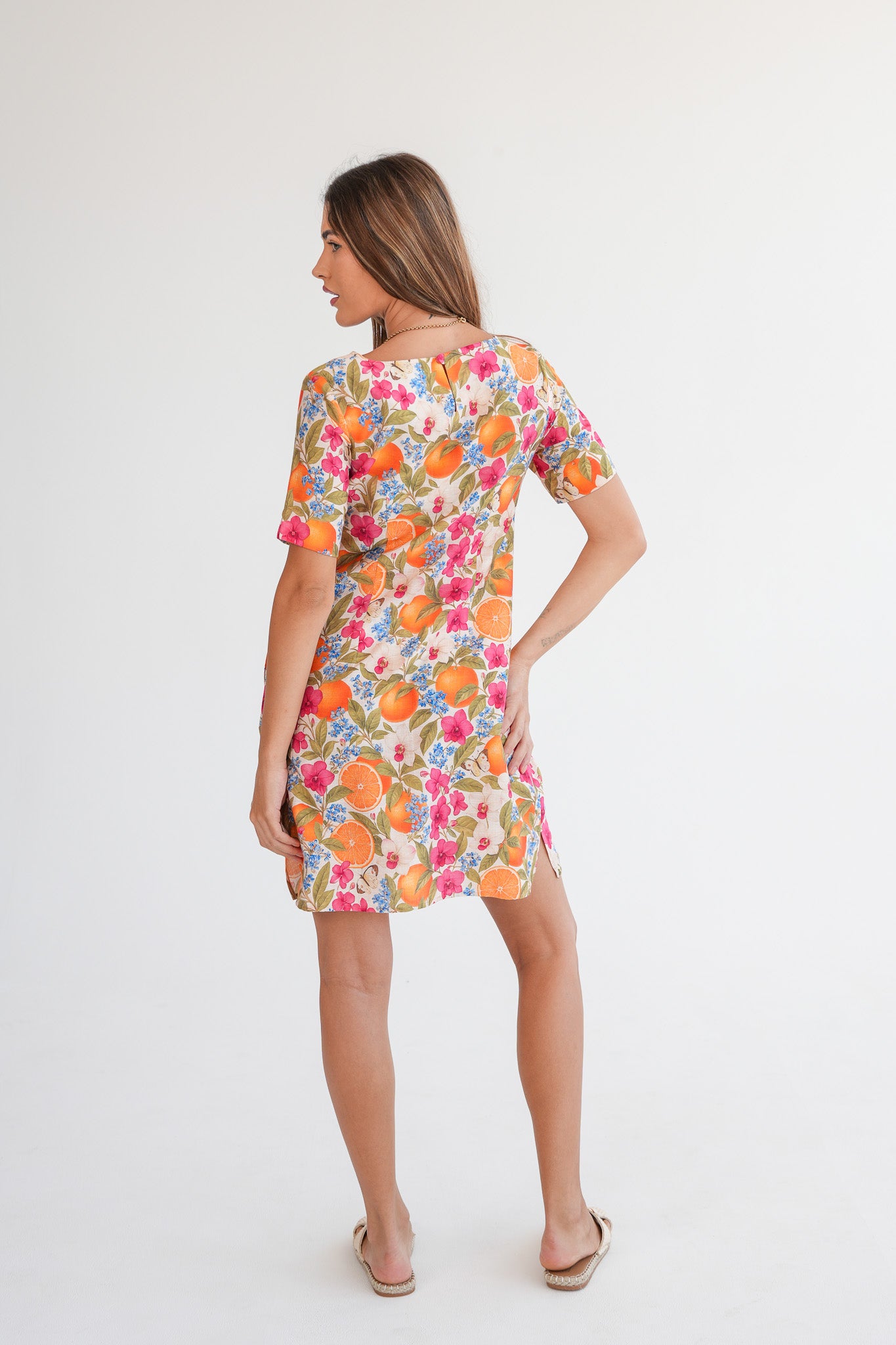 The Wouri Dress - Oranges & Orchids