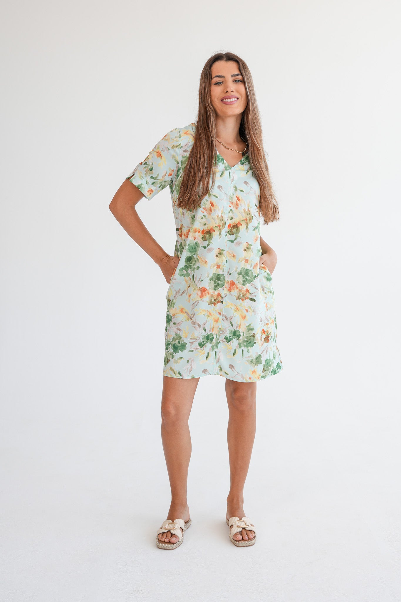 The Wouri Dress - Green Floral