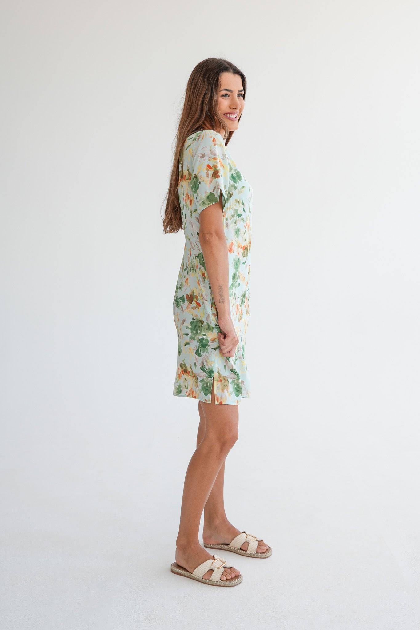 The Wouri Dress - Green Floral