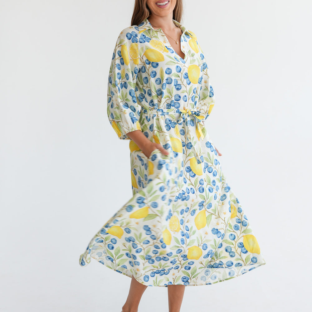 The Ohna Dress-Lemon & Blueberry