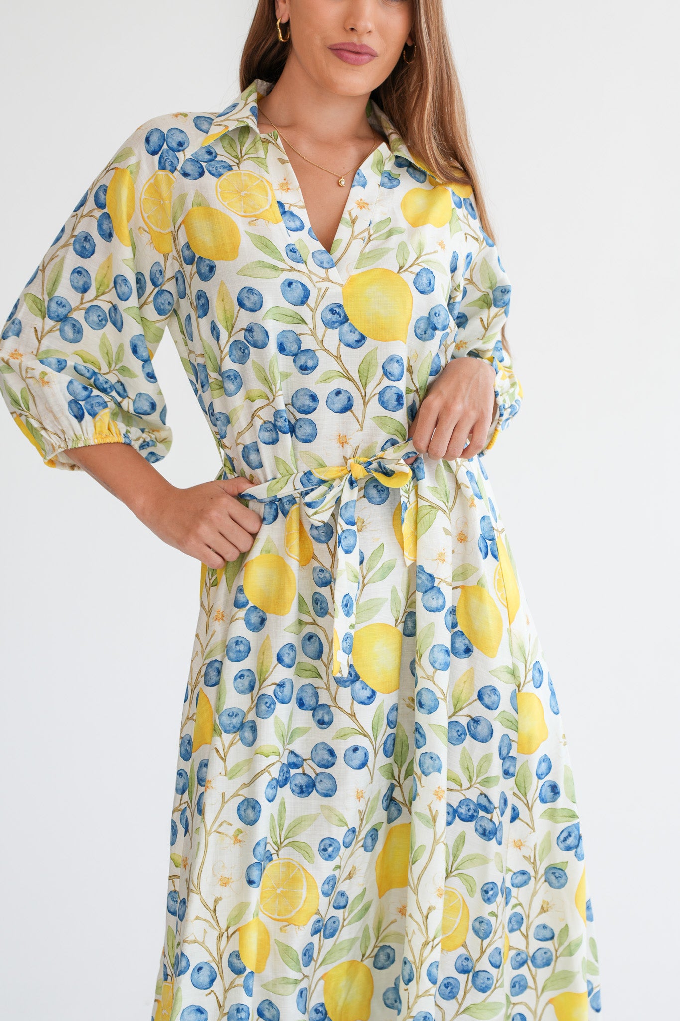 The Ohna Dress-Lemon & Blueberry
