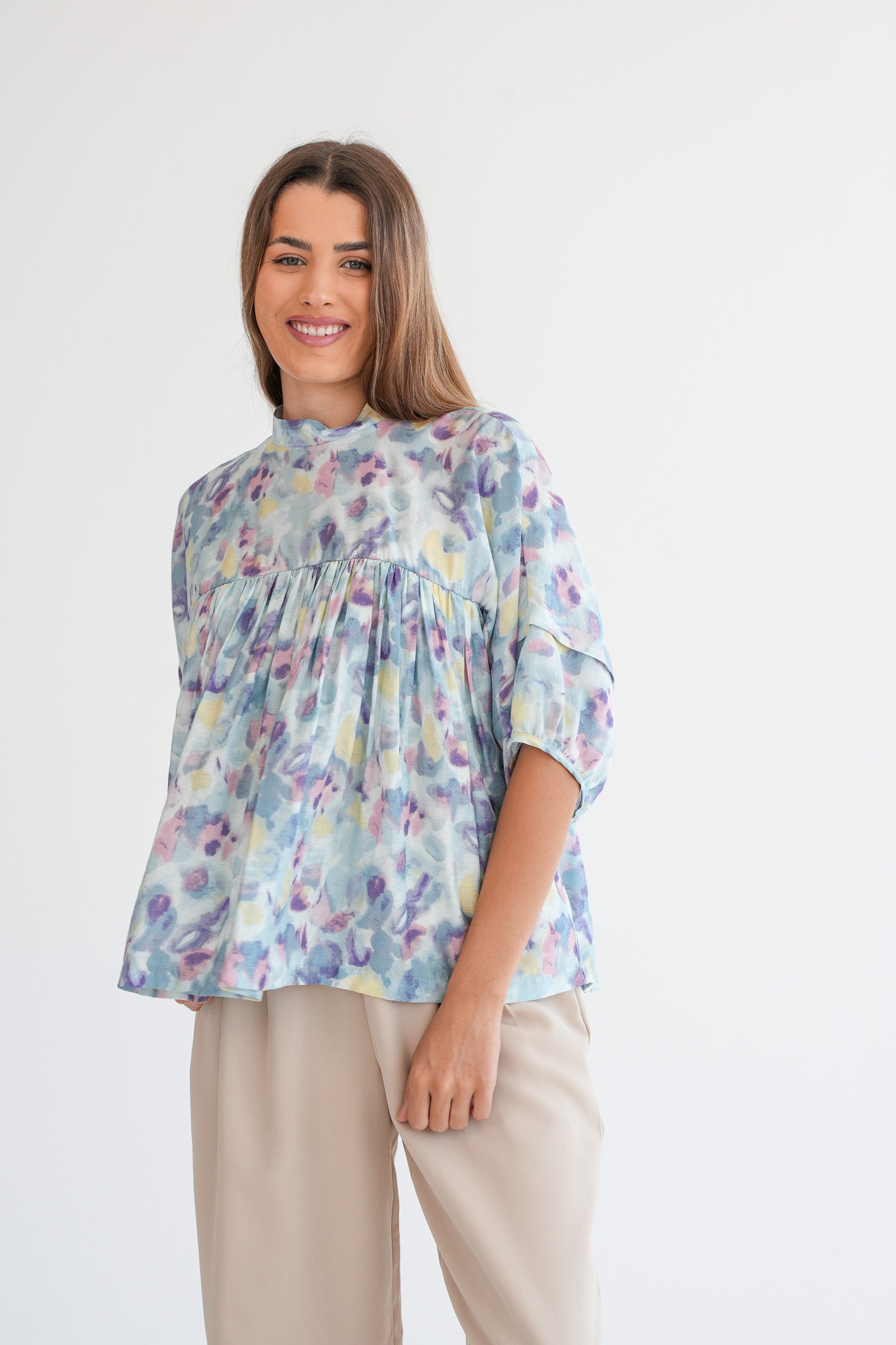 The Emma Blouse- Pastel Floral – Masch Atelier