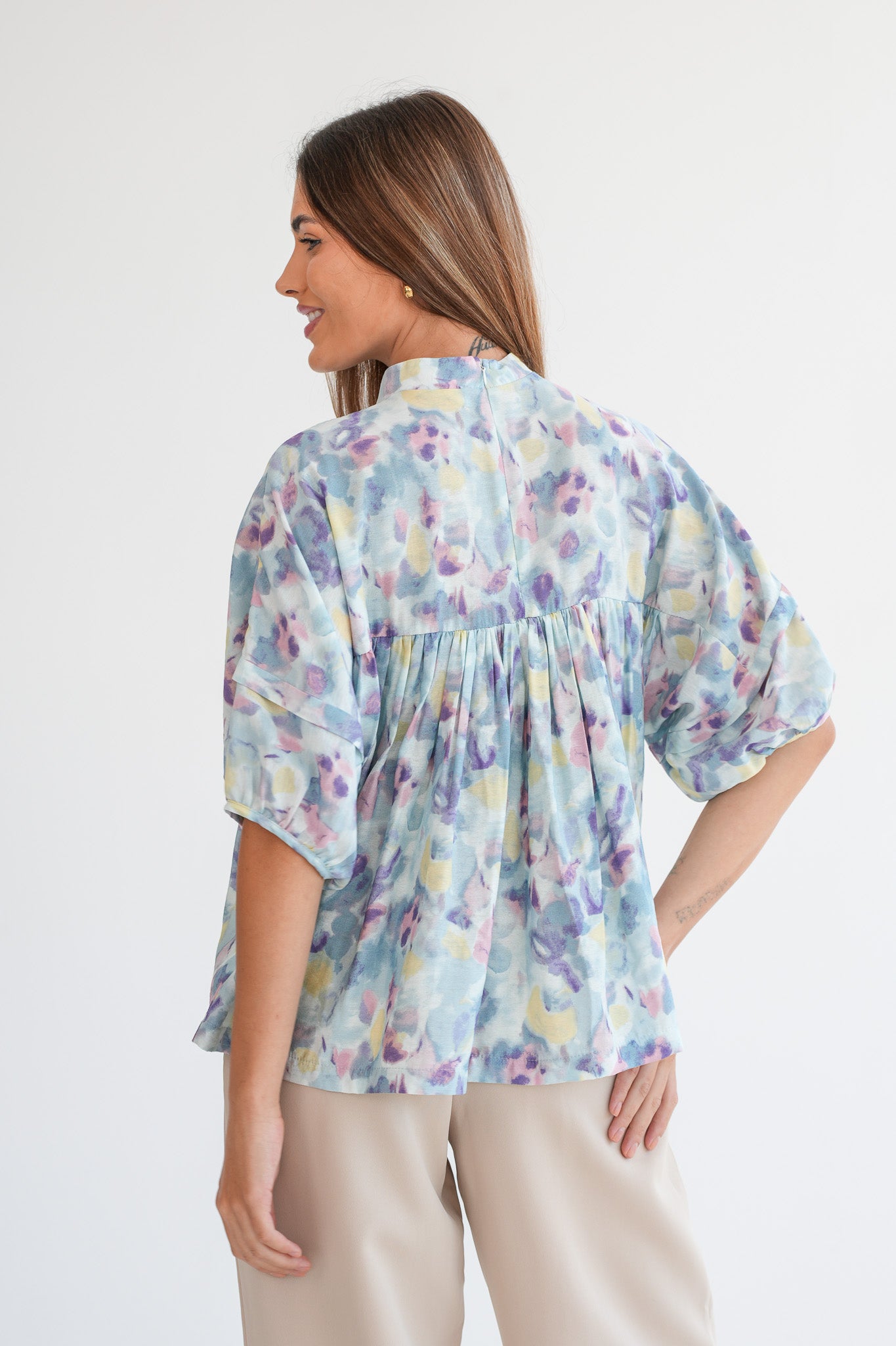 The Emma Blouse- Pastel Floral