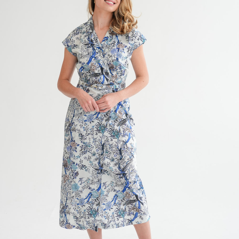 
                      
                        The Cara Maxi Dress - Delft Print
                      
                    