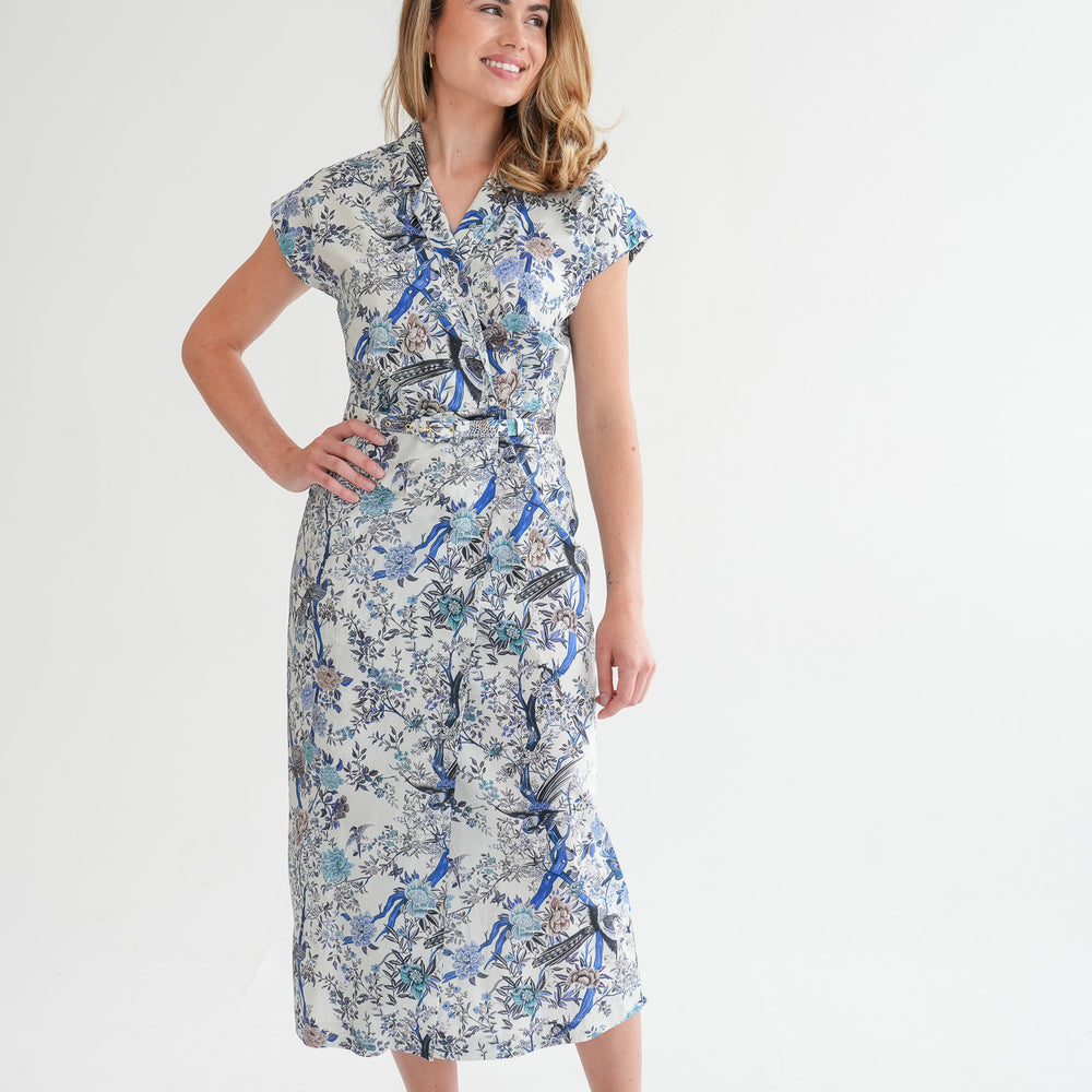 
                      
                        The Cara Maxi Dress - Delft Print
                      
                    