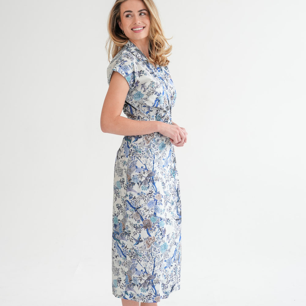 
                      
                        The Cara Maxi Dress - Delft Print
                      
                    