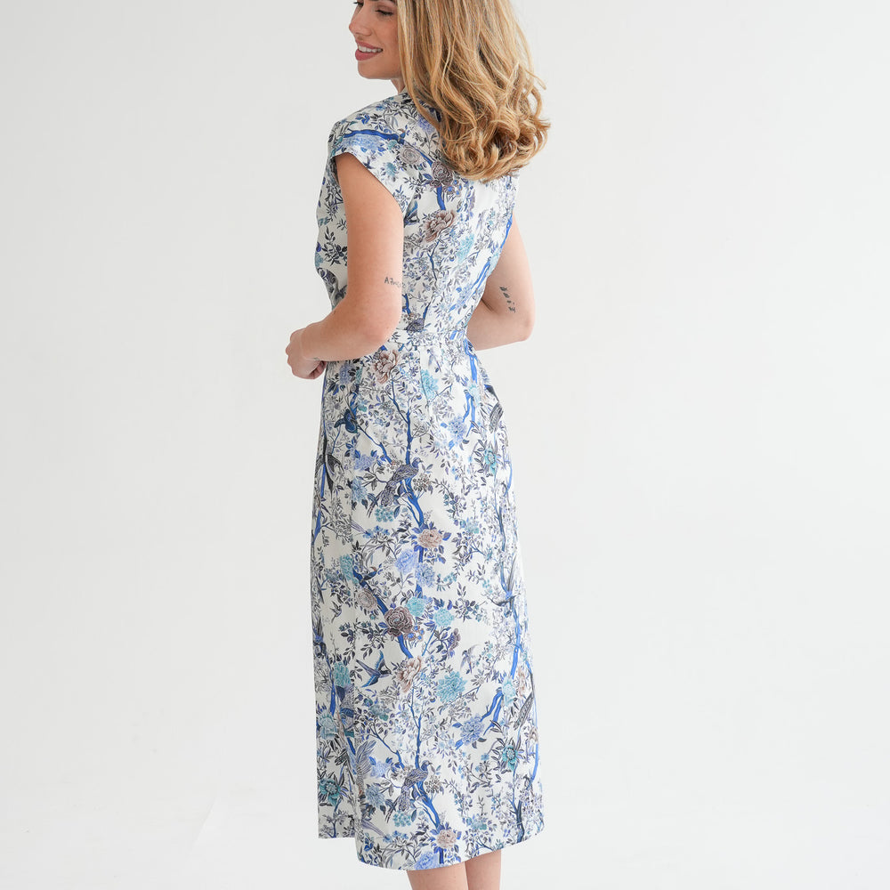 
                      
                        The Cara Maxi Dress - Delft Print
                      
                    