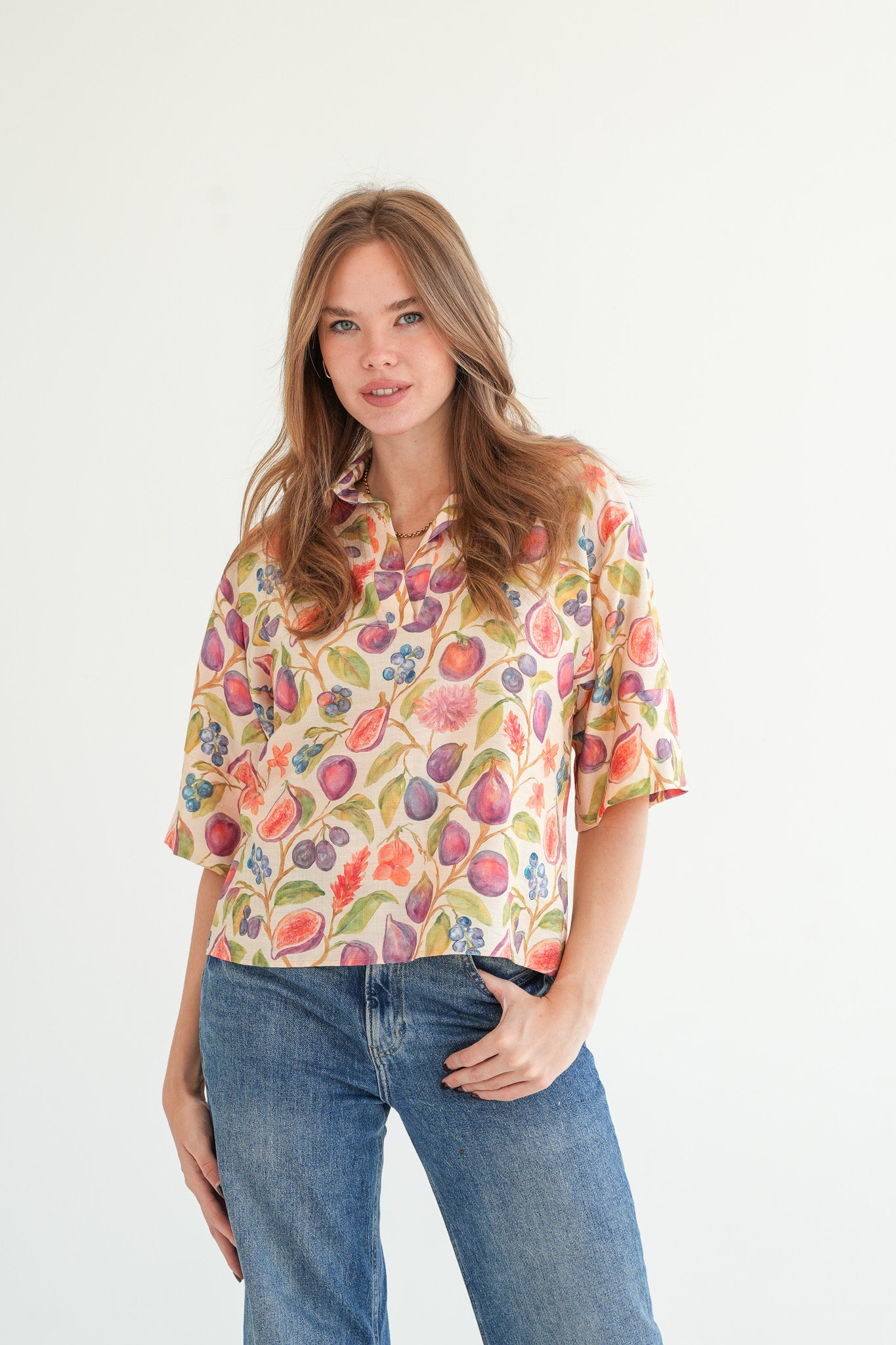 The Amelia Blouse - Fig Print – Masch Atelier