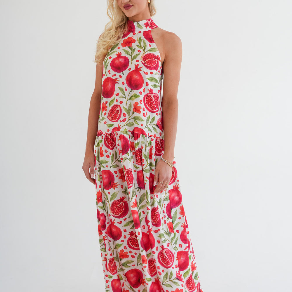 
                      
                        The Sophia Dress - Pomegranate print
                      
                    