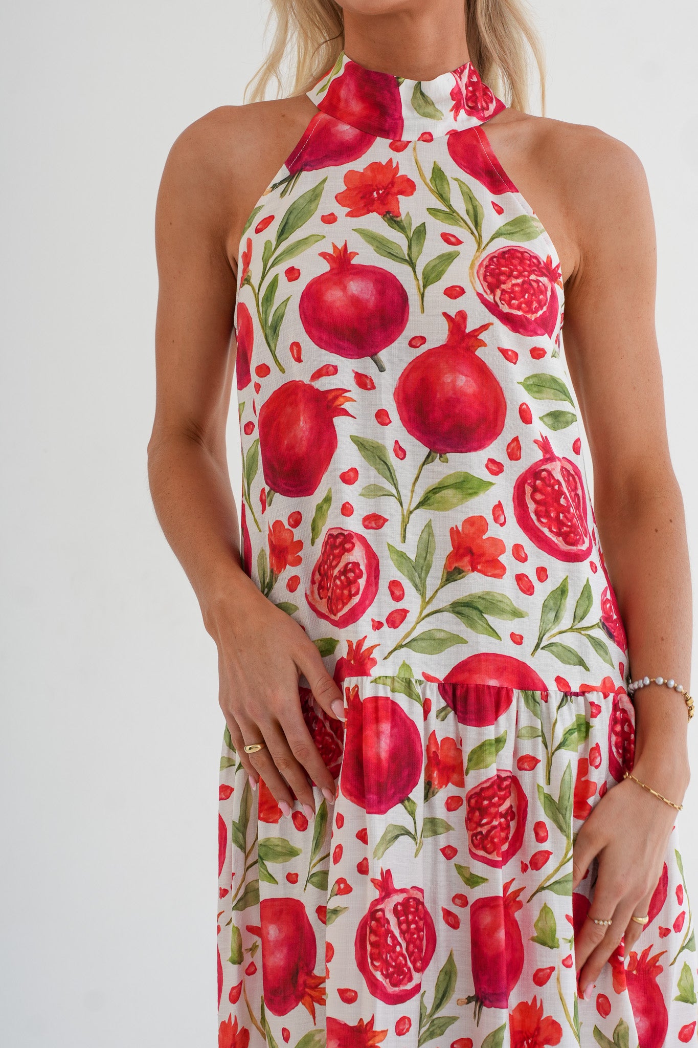 The Sophia Dress - Pomegranate print