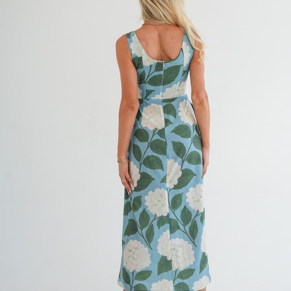 The Midi Blaire Dress - Hydrangea Print