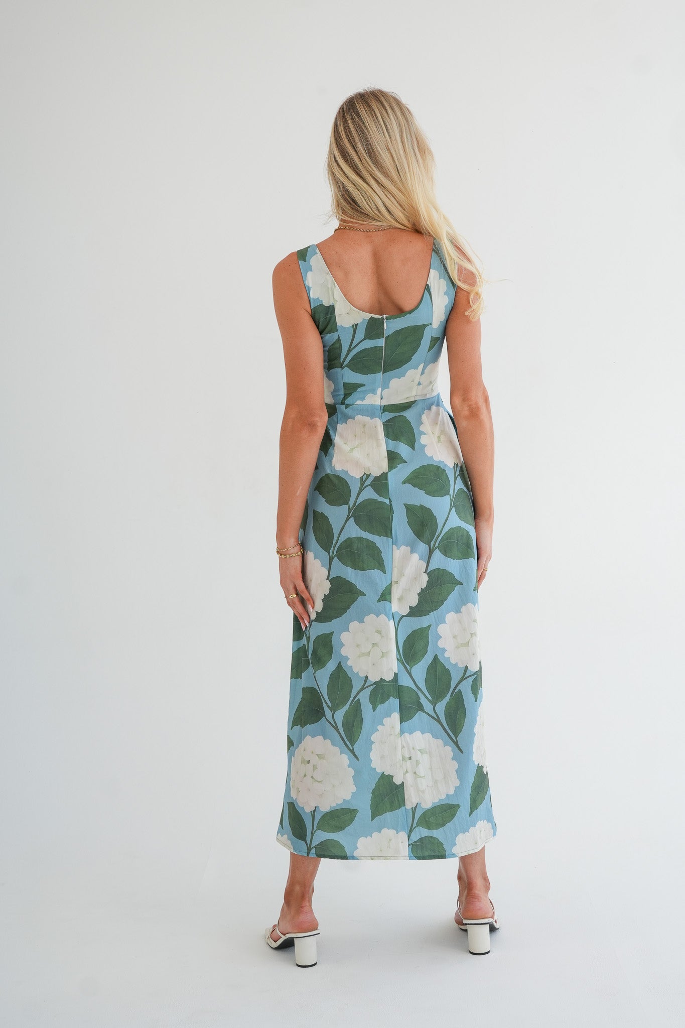The Midi Blaire Dress - Hydrangea Print