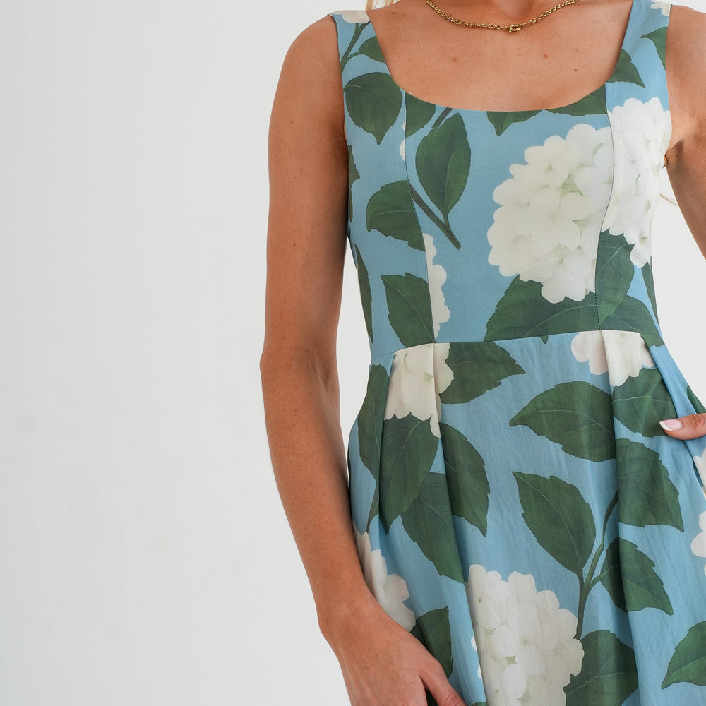 
                      
                        The Midi Blaire Dress - Hydrangea Print
                      
                    
