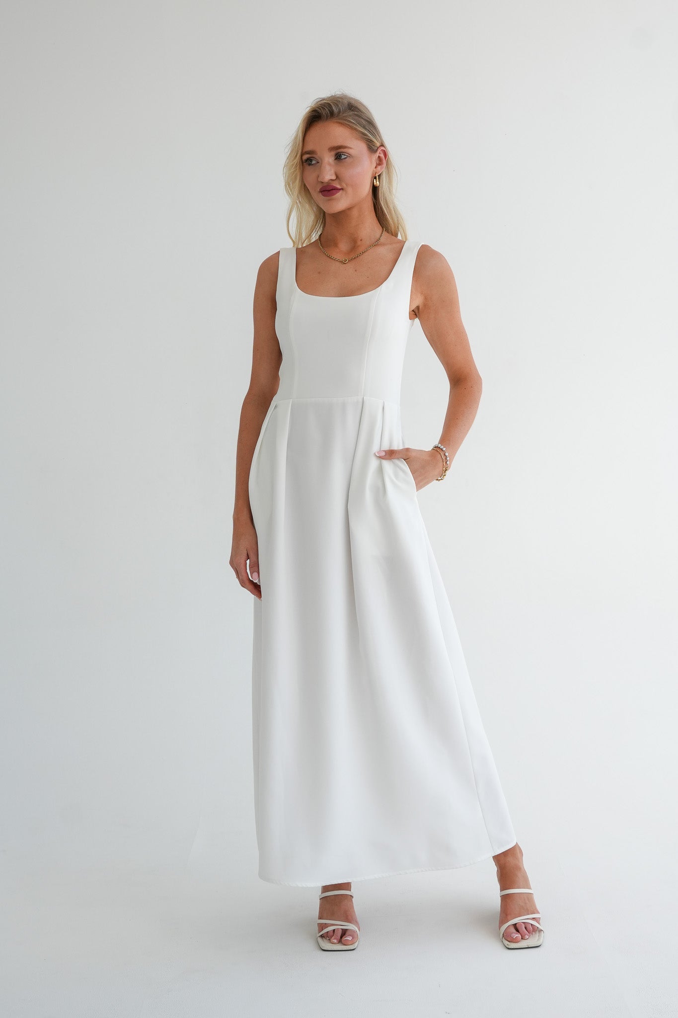 The Midi Blaire Dress - Off-White