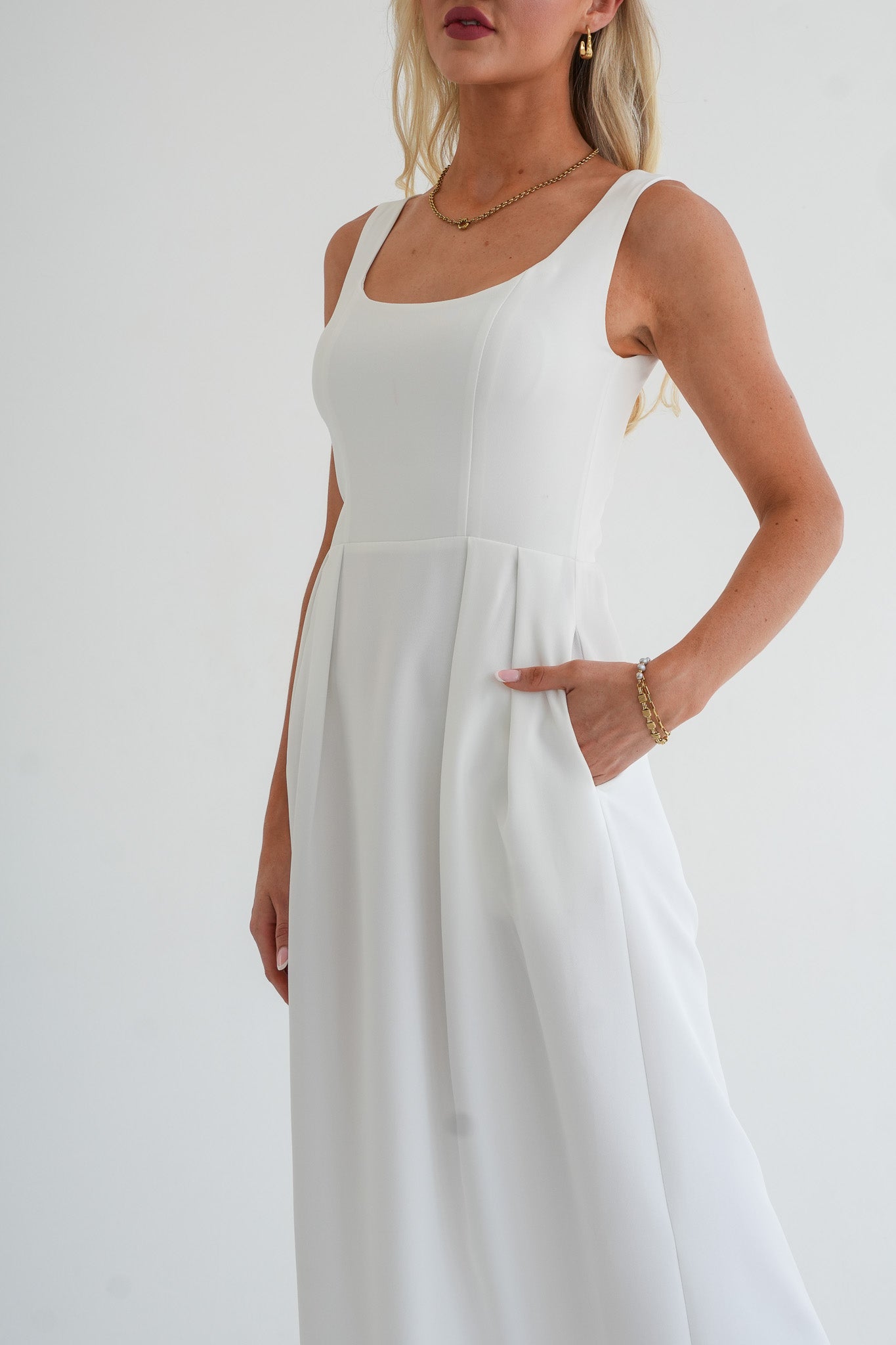 The Midi Blaire Dress - Off-White