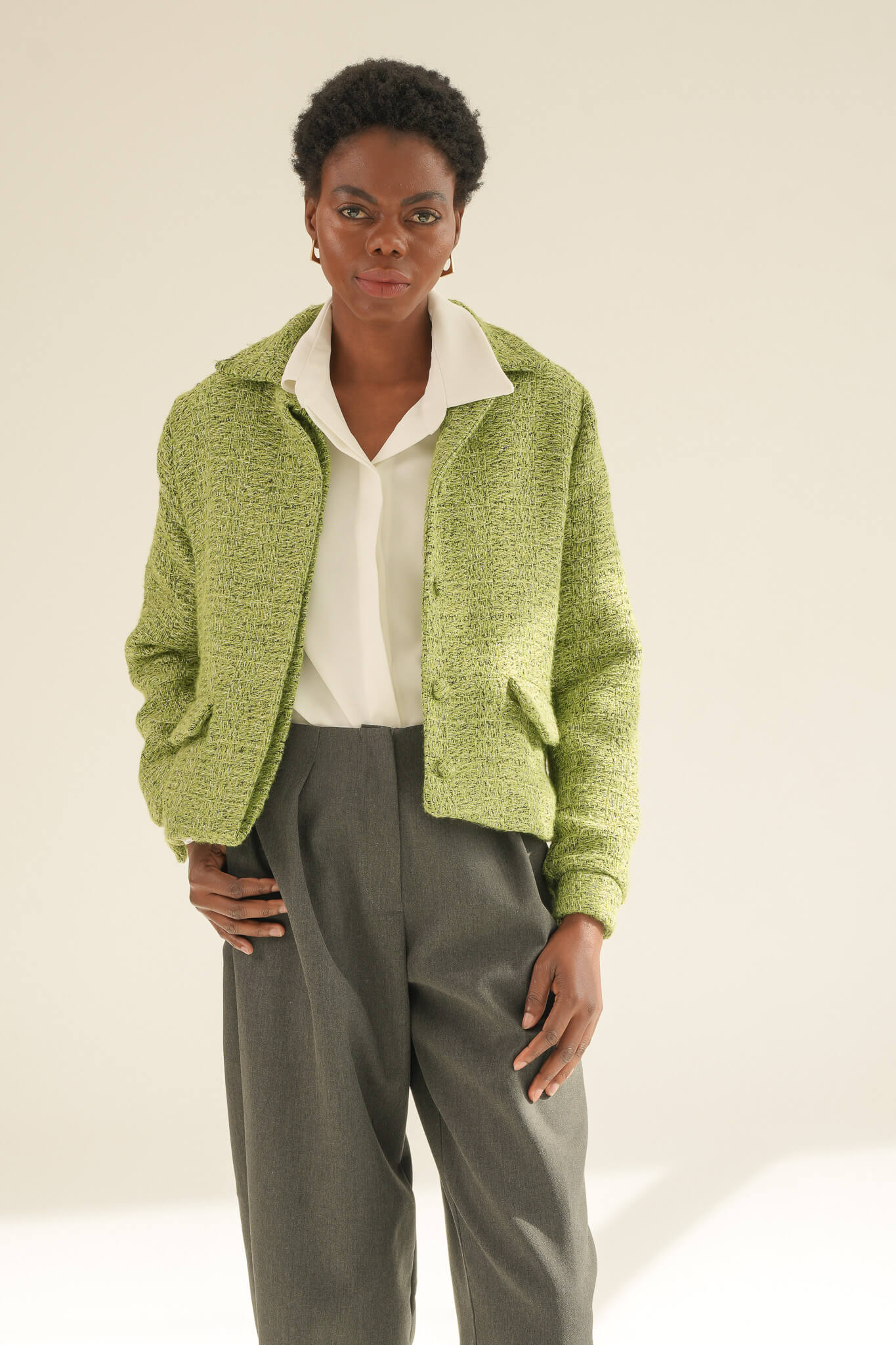 ジャケット・アウター L'Appartement Original Yarn Tweed Jacket The Colette Jacket - fresh green – Masch Atelier