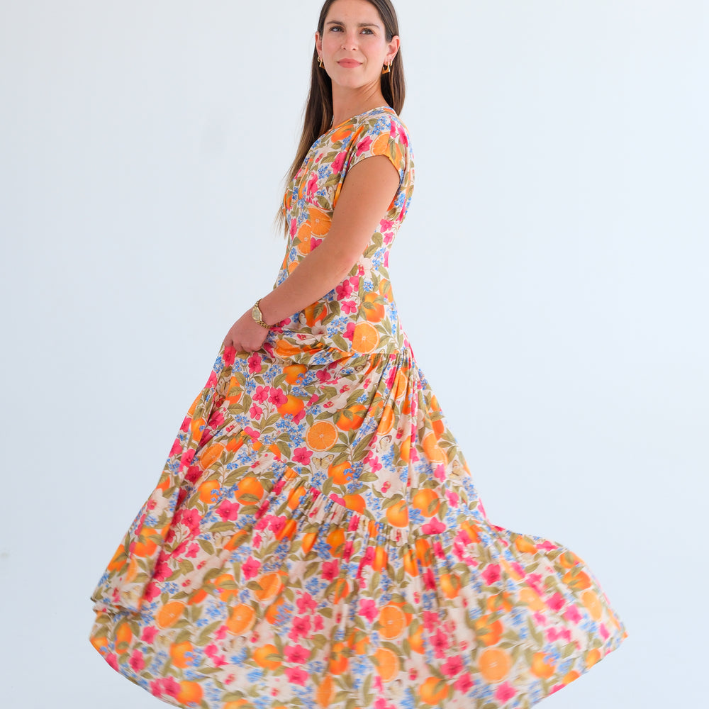 
                      
                        The Isla Dress- Orange & Orchid
                      
                    