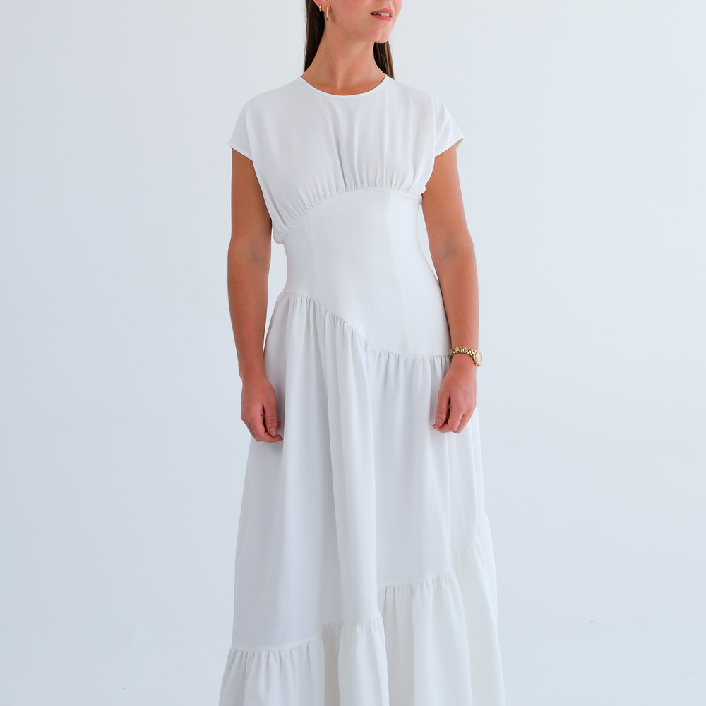 The Asymmetric Dress- Off-White