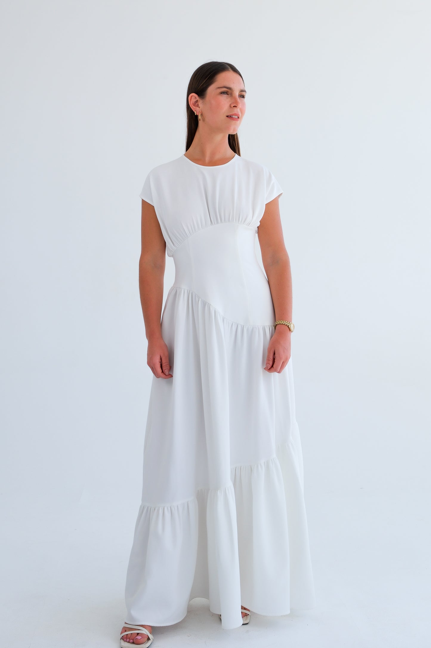 The Asymmetric Dress- Off-White