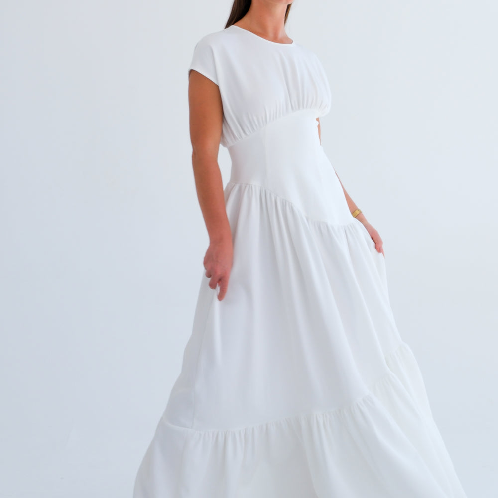 The Asymmetric Dress- Off-White