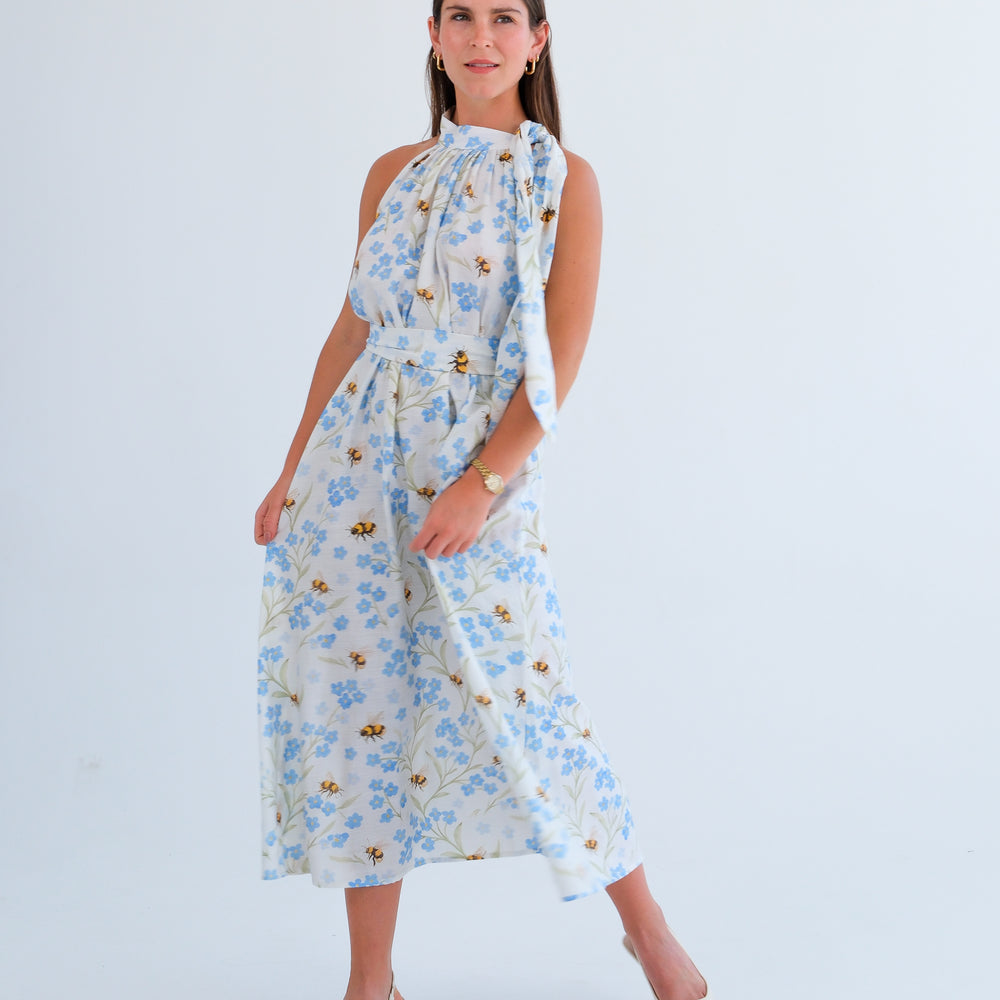 
                      
                        The Becca Dress- Bee & Blue Floral
                      
                    