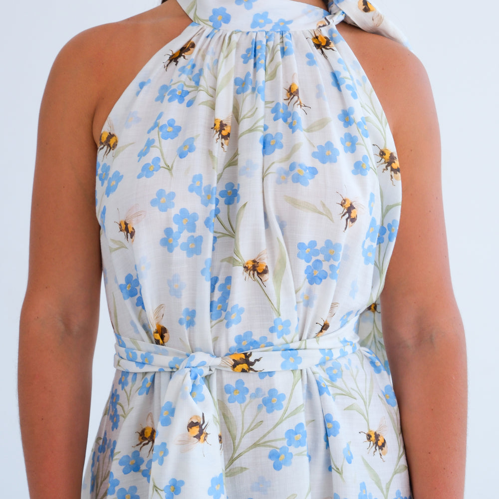 
                      
                        The Becca Dress- Bee & Blue Floral
                      
                    