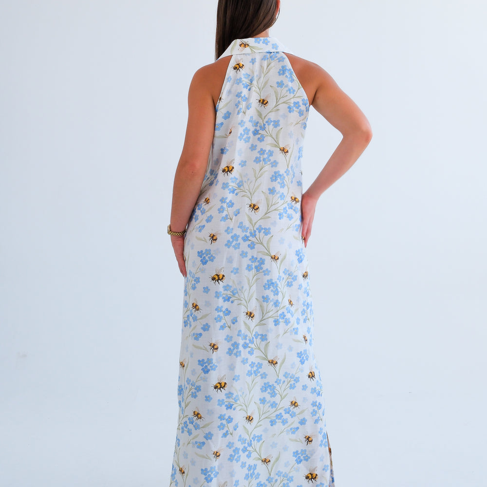 
                      
                        The Wimbledon Dress- Bee & Blue Floral
                      
                    